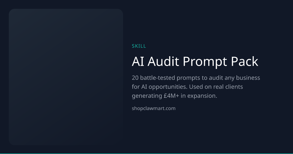 AI Audit Prompt Pack | Claw Mart