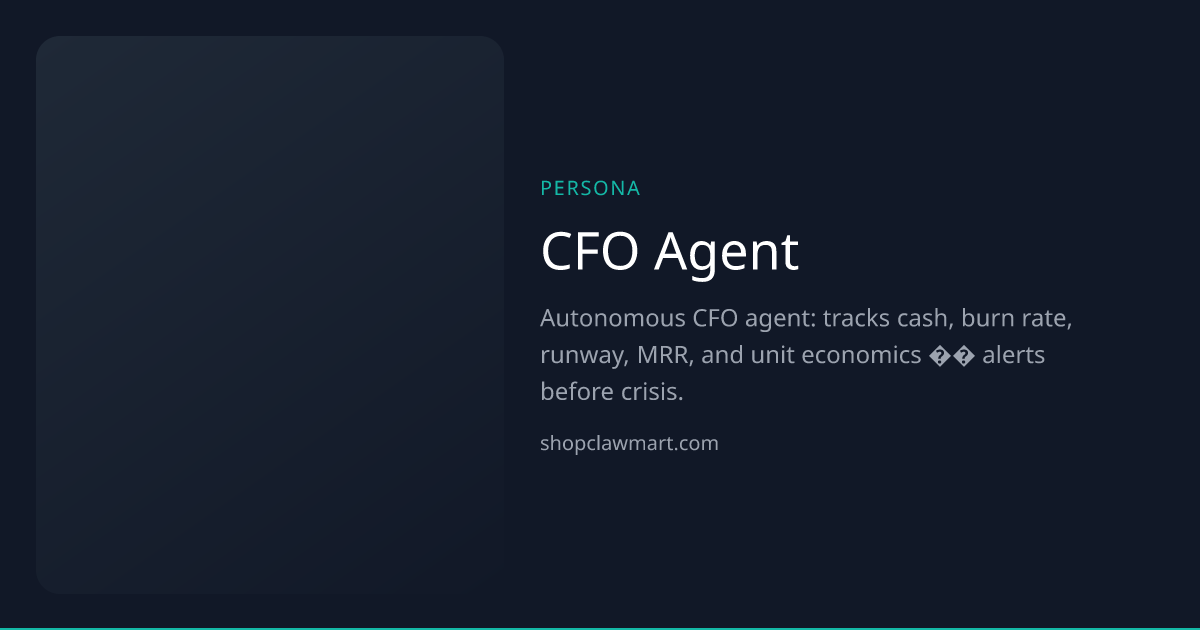 CFO Agent | Claw Mart