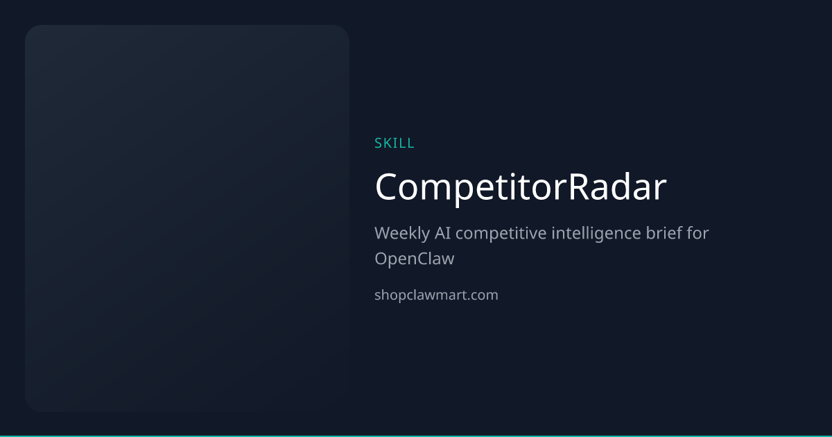 CompetitorRadar | Claw Mart