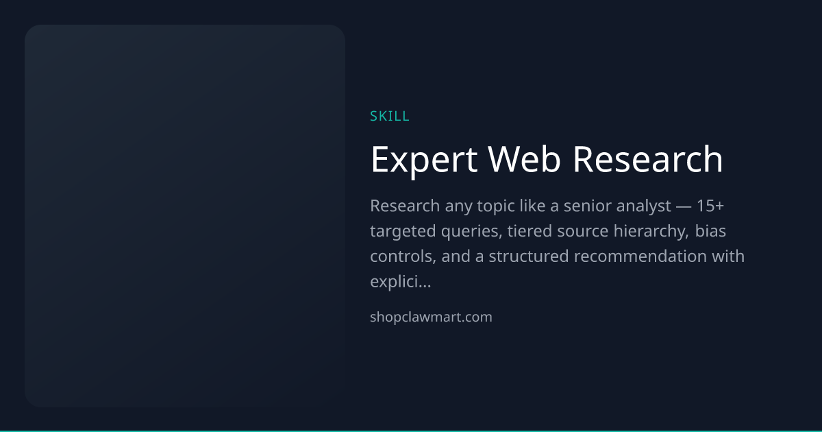 Expert Web Research | Claw Mart