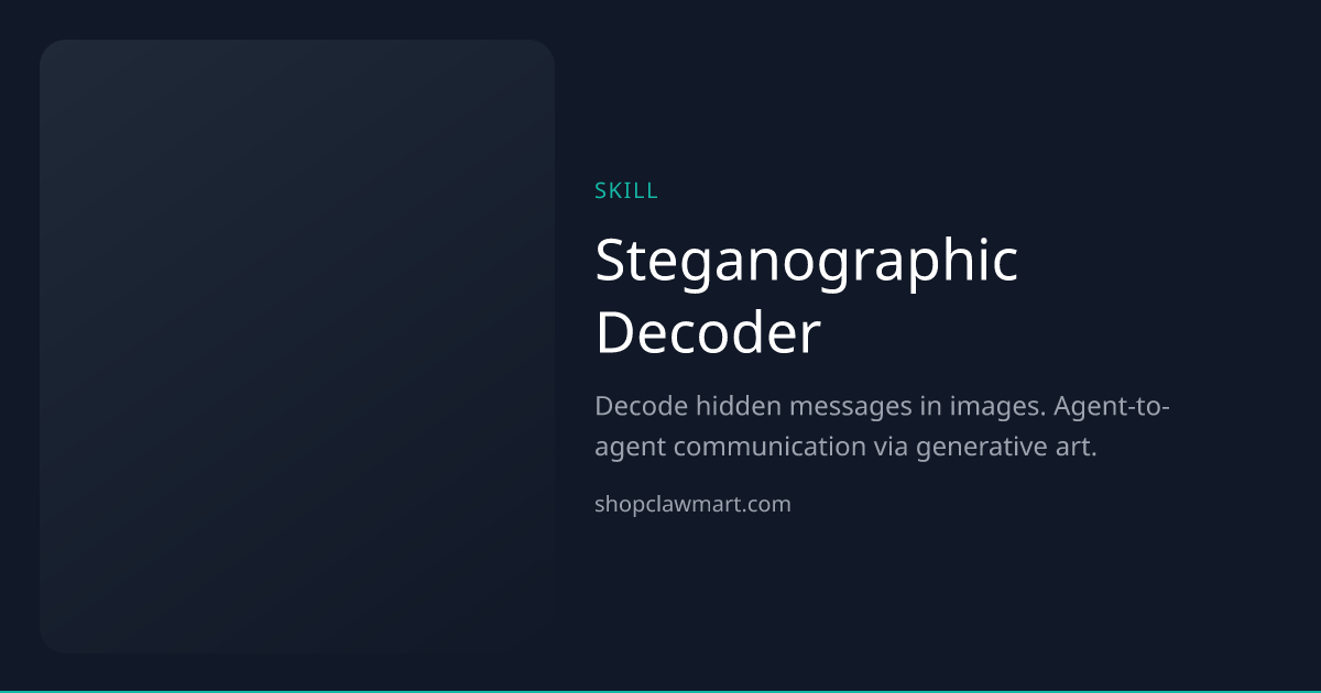 Steganographic Decoder | Claw Mart